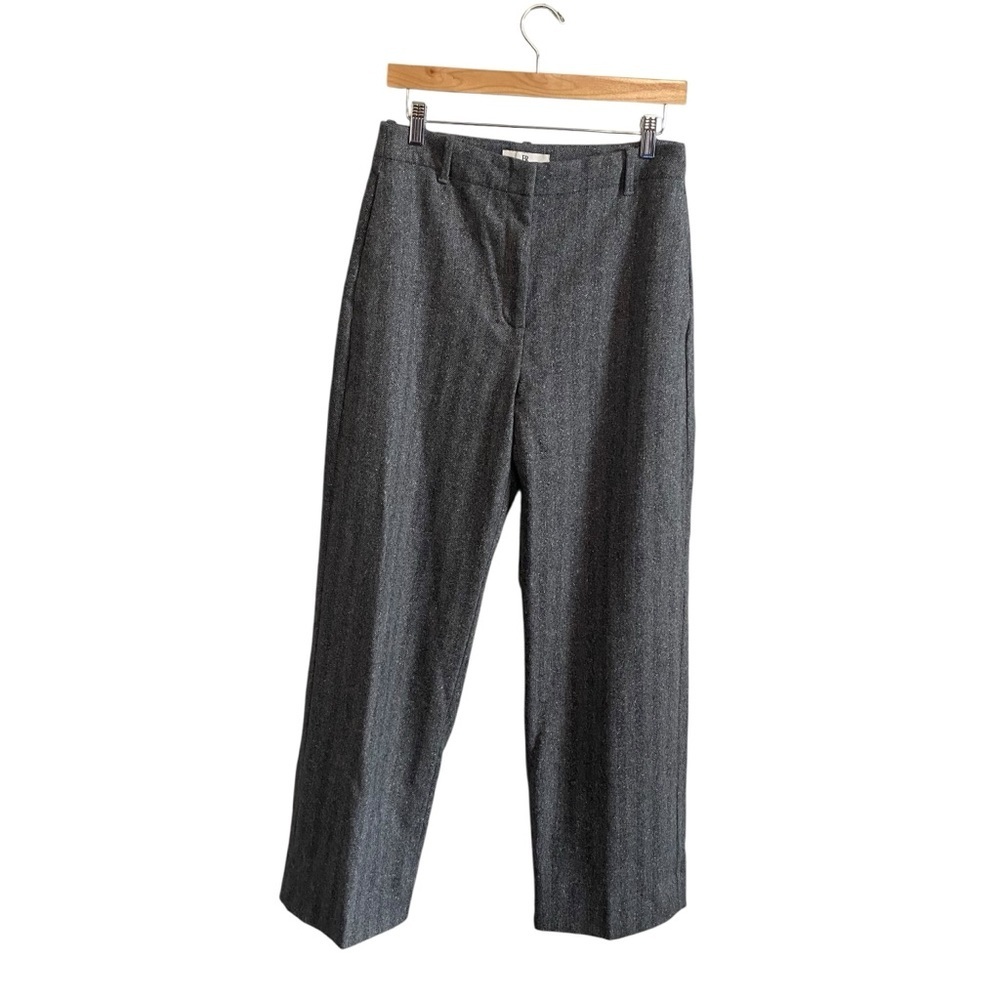 Banana Republic Quiet Luxury Gray Wool Silk Blend High Rise Trousers Size 6